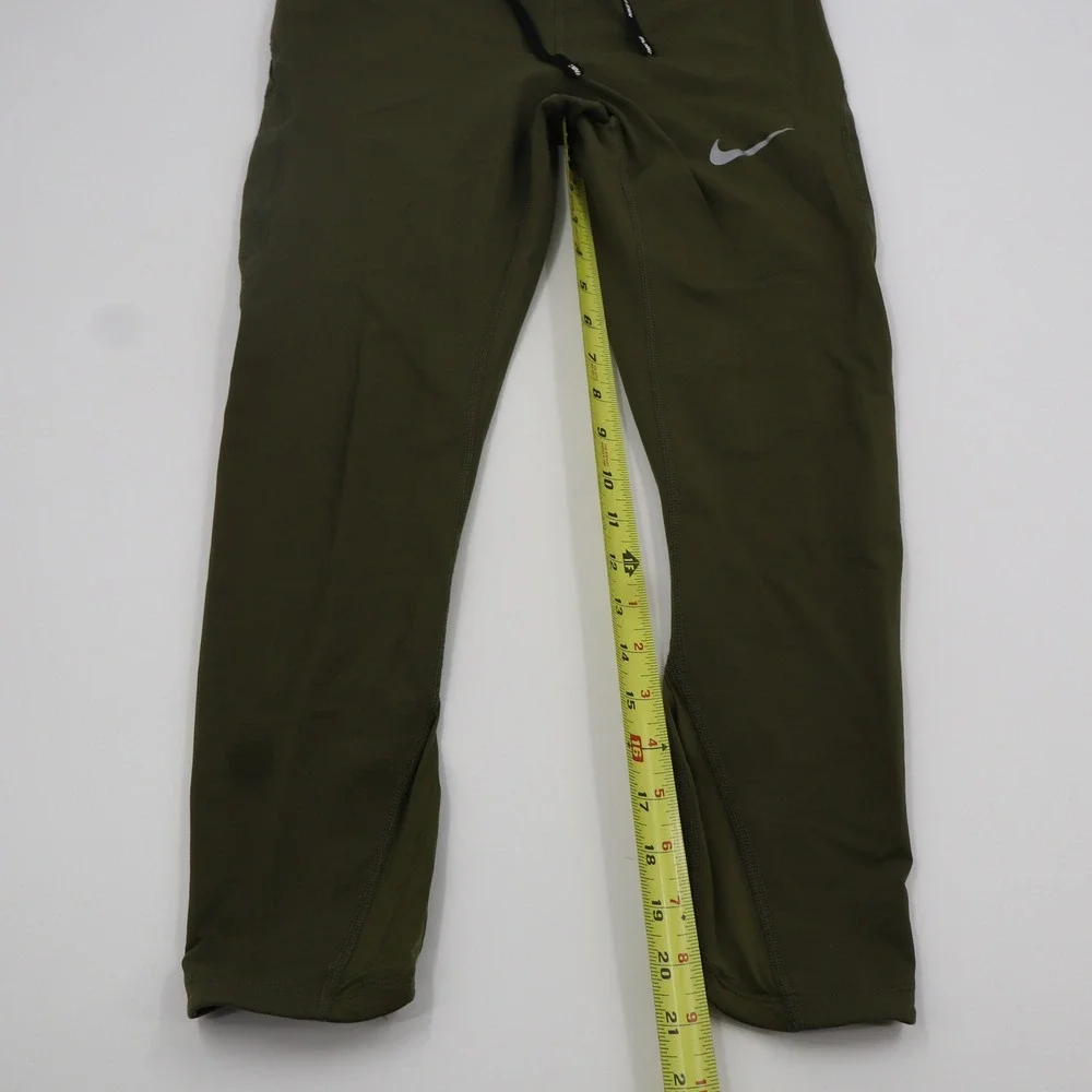 Nike Dri-FIT Running Leggings Womens Small Olive‎ Green Good 890323-395 Cropped